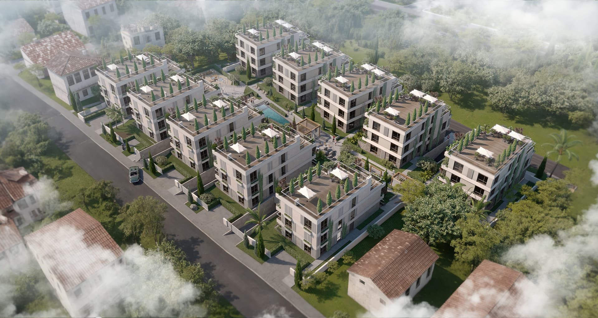 Aerial view of Boka Verde residential complex