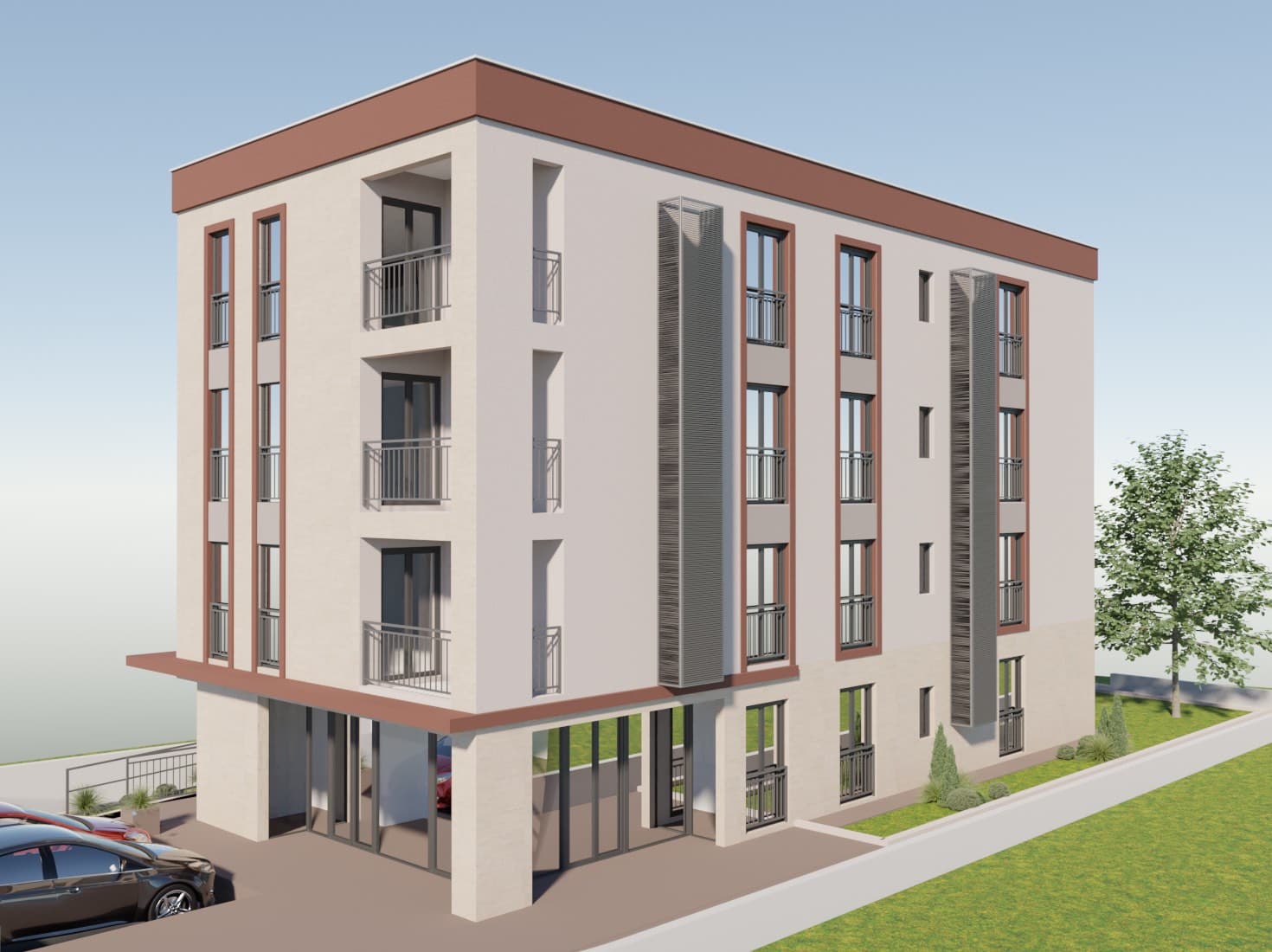 Render fasade Kava Building u Tivtu